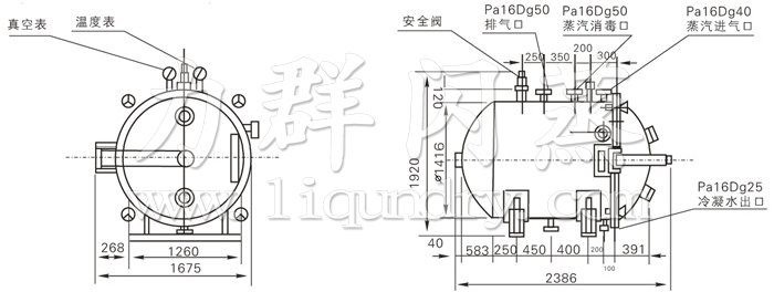 圓（yuán）形靜態真空幹燥機（jī）結構示意圖